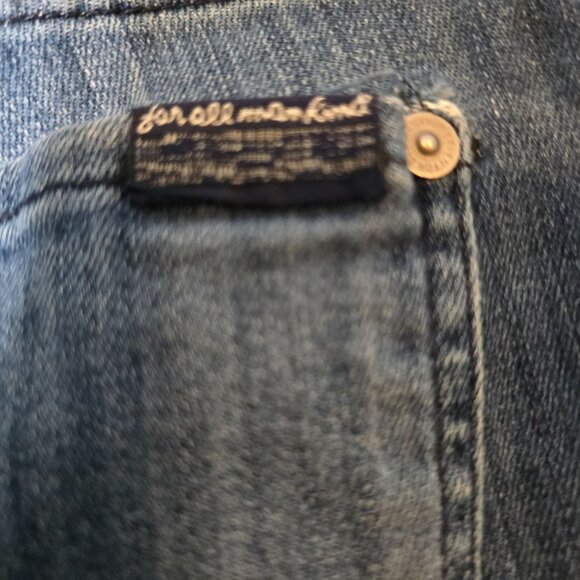 7 For All Mankind Bootcut Jeans Size 26 Women's Blue Denim Stone Washed - Picture 6 of 8